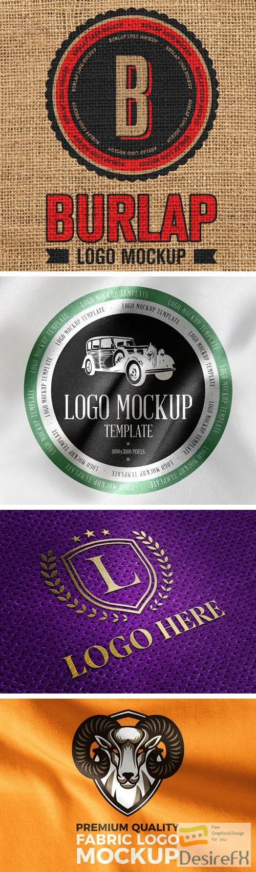 8 Realistic 3D Premium Quality Logos PSD Mockups Templates