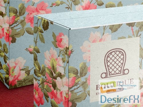 Adobestock - Floral Paper Box Mockup 465401574