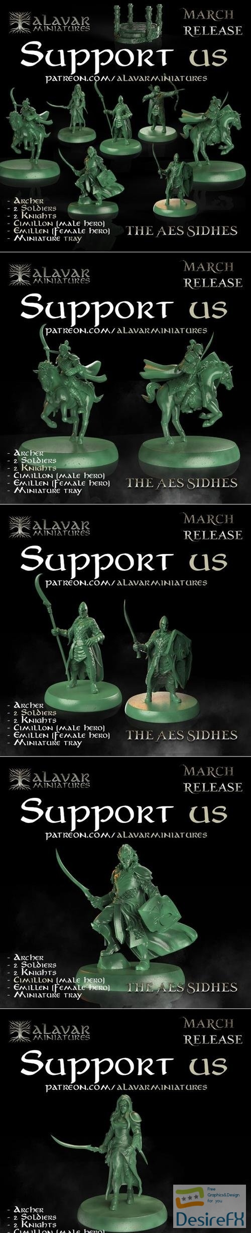 Alavar Miniatures - Aes Sidhe (Dark Elves) March 2022 – 3D Print