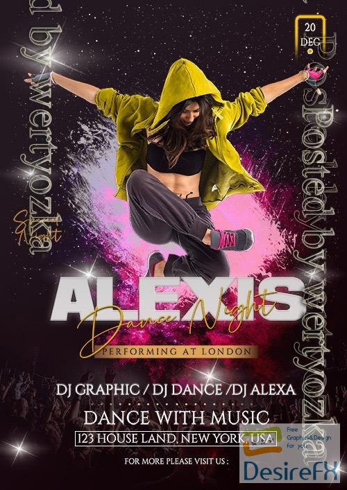 Alexis Dance Psd Party Flyer
