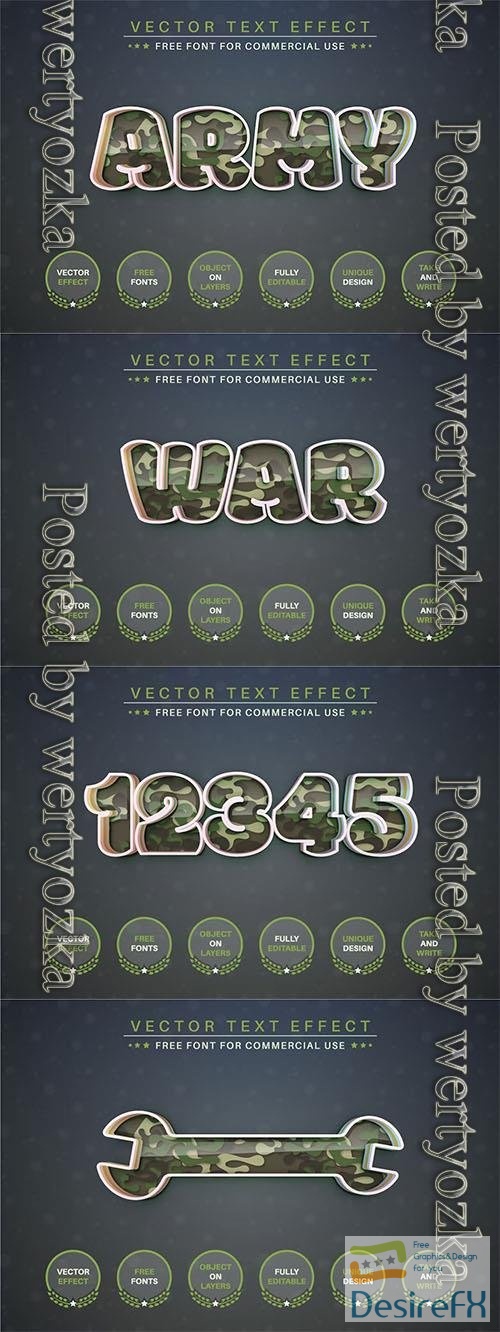 Army - editable text effect, font style