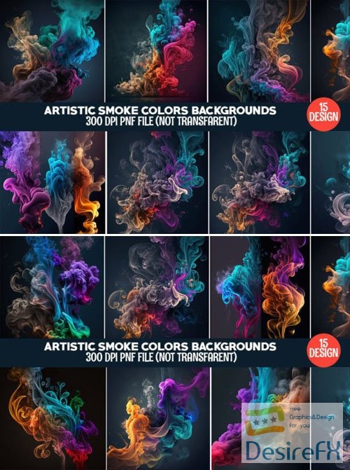 Artistic Smoke Colors Backgrounds Bundle