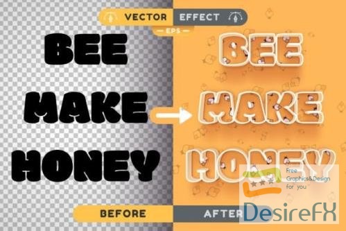 Bee Honey - Editable Text Effect, Font Style - 7806570