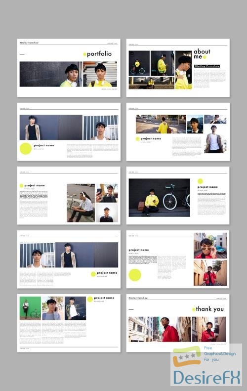 Black and White Portfolio with Yellow Accents 520882126 INDT
