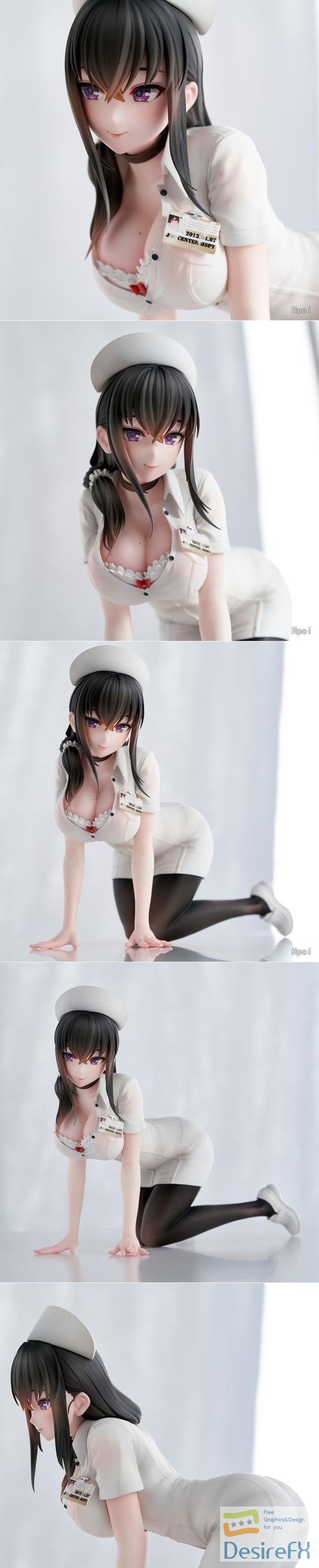 Black Silk Nurse Figure – 3D Print