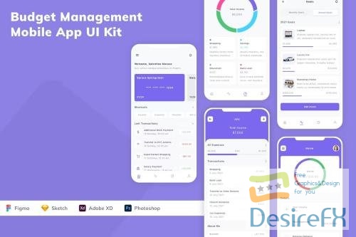 Budget Management Mobile App UI Kit 49N8CD5