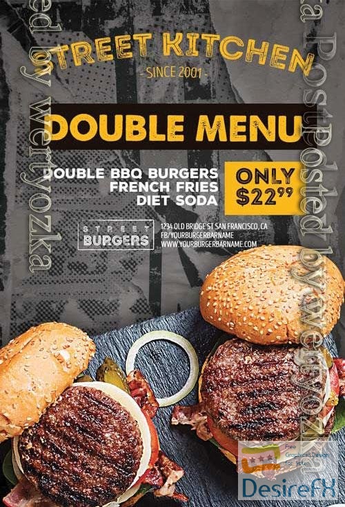 Burger Kitchen Psd Flyer Design