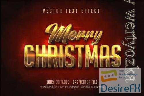 Christmas - Editable Text Effect, Gold Font Style