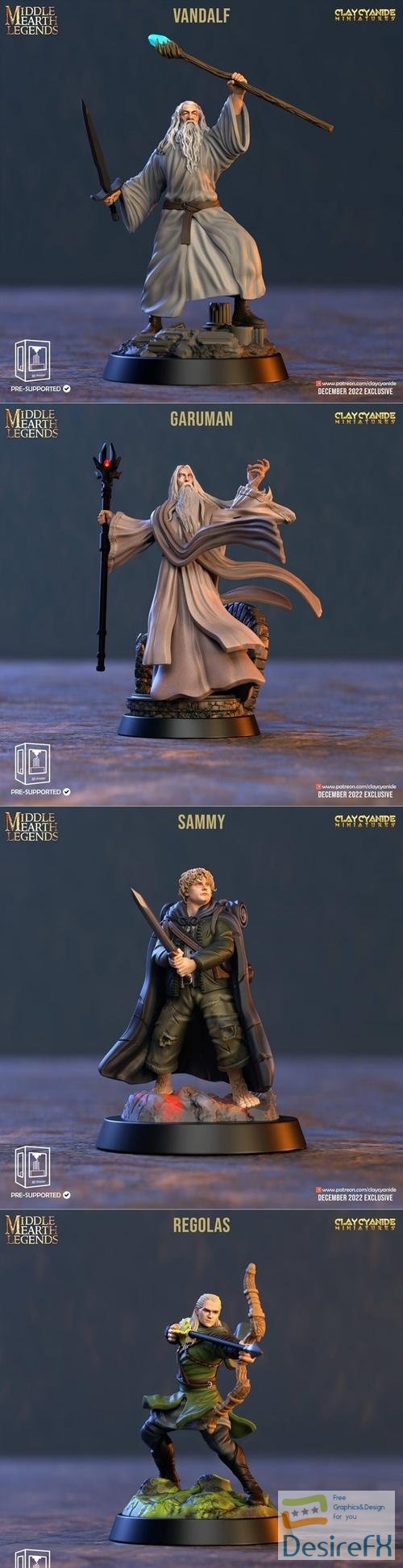Clay Cyanide Miniatures - Gandalf and Saruman and Samwise and Legolas – 3D Print