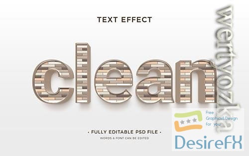 Clean psd 3d text effect