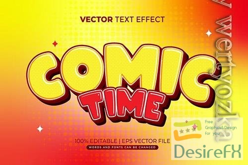 Comic Time editable text effect