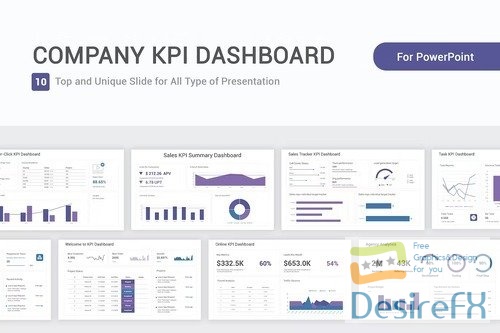 Company KPI Dashboard Model PowerPoint Template 7RCDMZS
