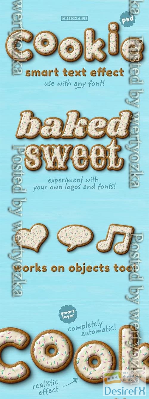 Cookie text effect PSD