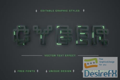 Cyber - Editable Text Effect - 10932296