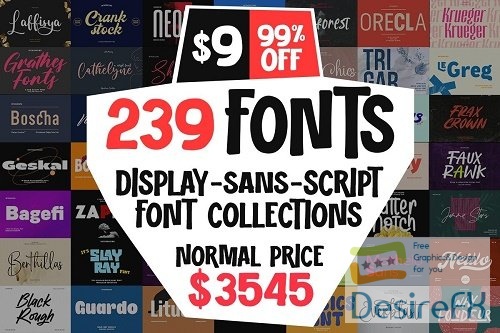 Display Sans Script Font Collections - 239 Premium Fonts