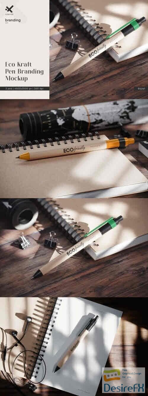 Eco Kraft Pen Branding Mockup - 2393872