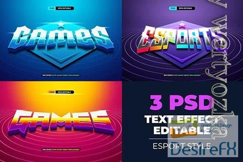 Editable text effect for Rainbow Esport games