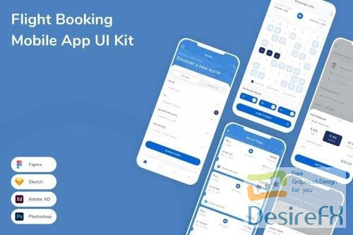 Flight Booking Mobile App UI Kit 3YXYRWQ