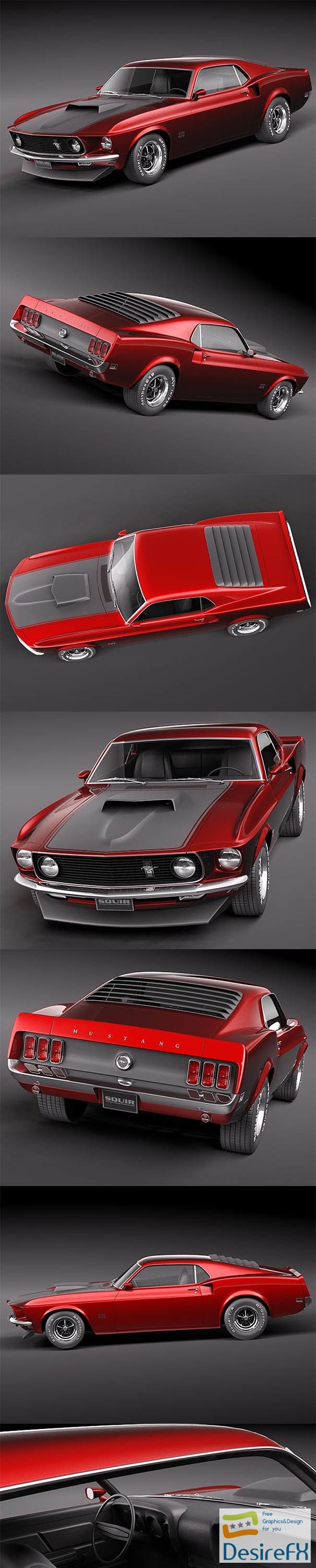 Ford Mustang BOSS 429 1969 3D Model