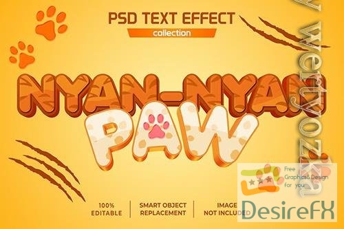 Game Text Effect Cat Paw Strike