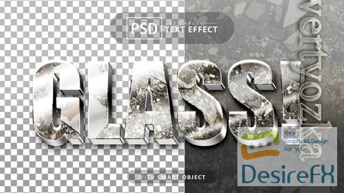 Glass 3d psd text effect editable
