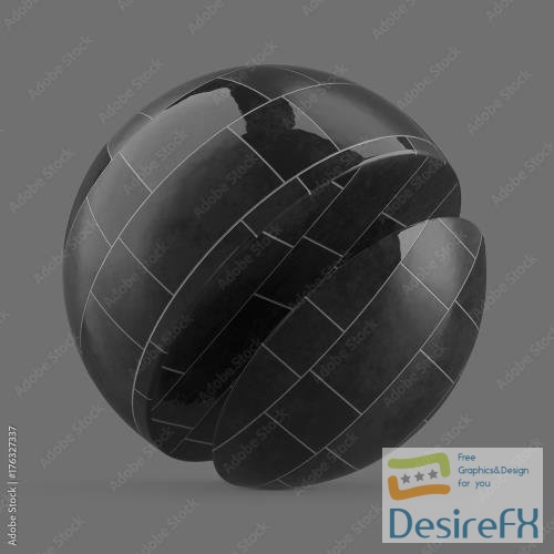 Glossy ceramic black tiles 176327337 MDL