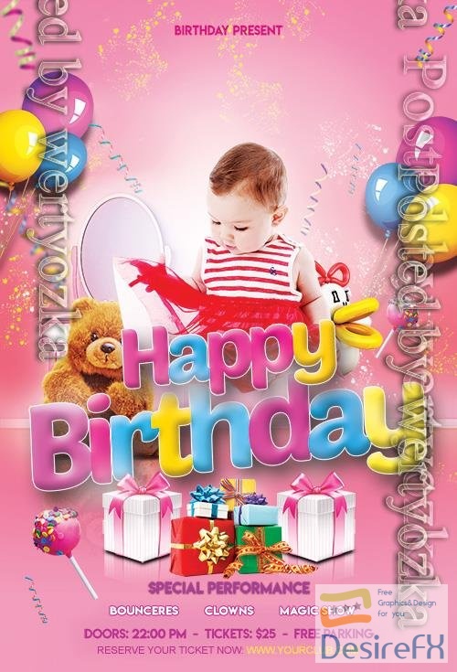 Happy Birthday Psd Flyer Design