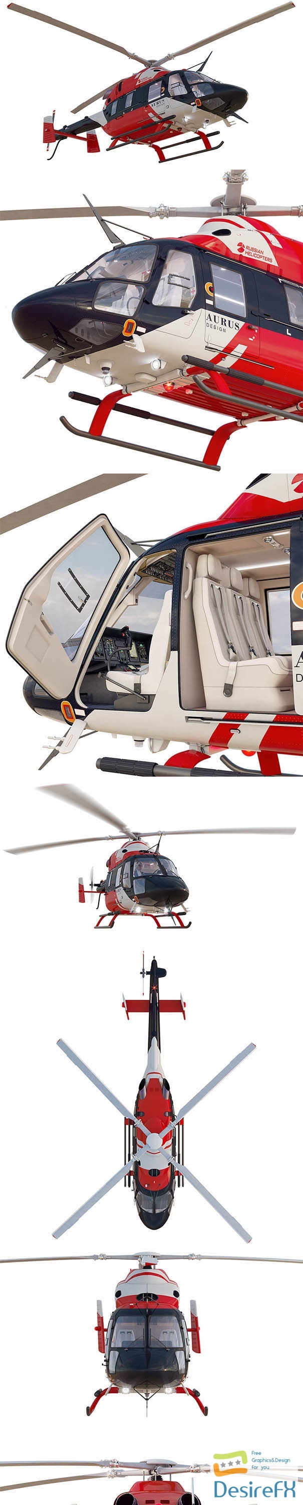 Helicopters Ansat Aurus 3D Model