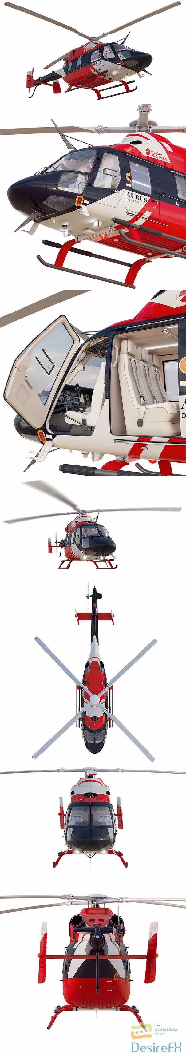 Helicopters Ansat Aurus 3D Model
