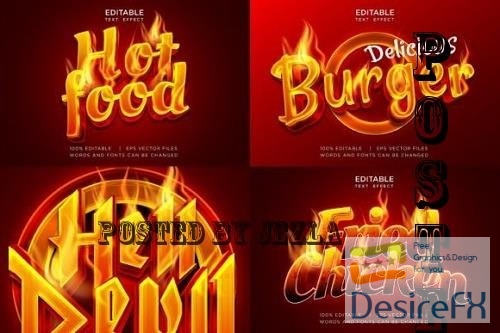 Hot Fire Food Text Effect Bundle 4 - 12700635