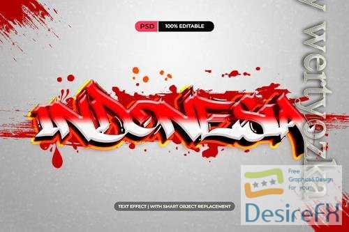 Indonesia Independence Day graffiti - text effect