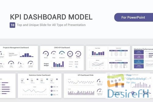 KPI Dashboard Model PowerPoint Template URYDYEG