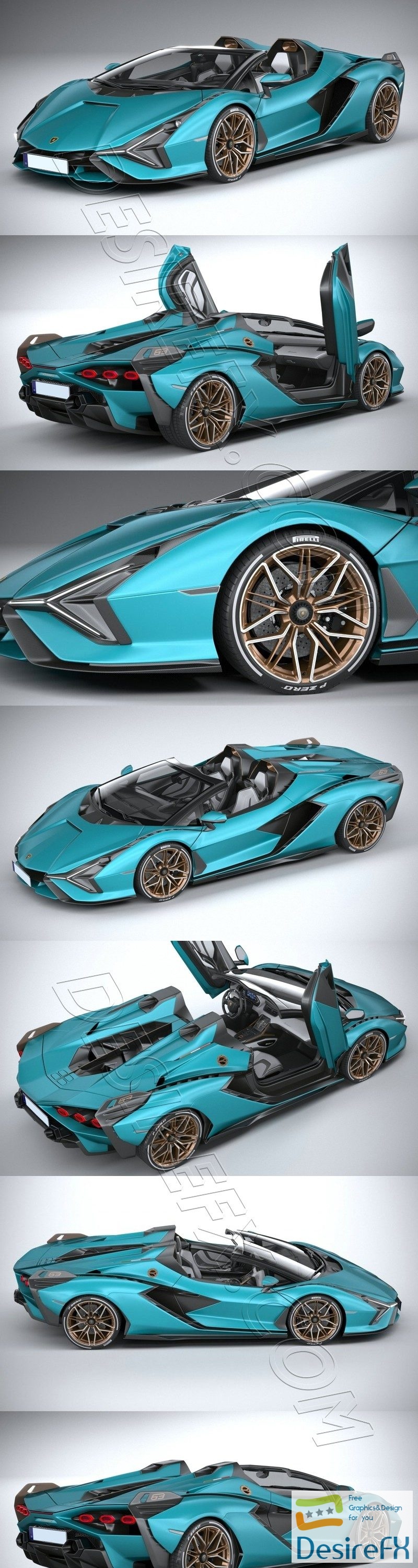 Lamborghini Sian Roadster 2021 3D Model