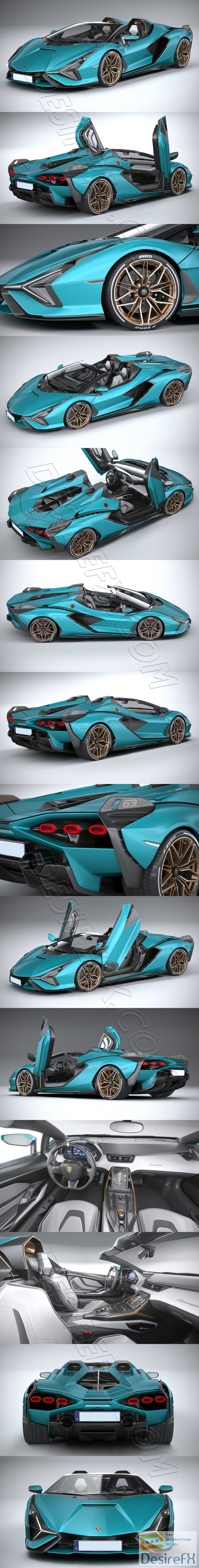 Lamborghini Sian Roadster 2021 3D Model
