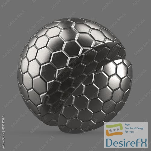 Large silver hexagon tiles 176327294 MDL