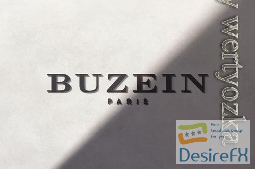 Logo mockup luxury front 3d black with overlay shadow