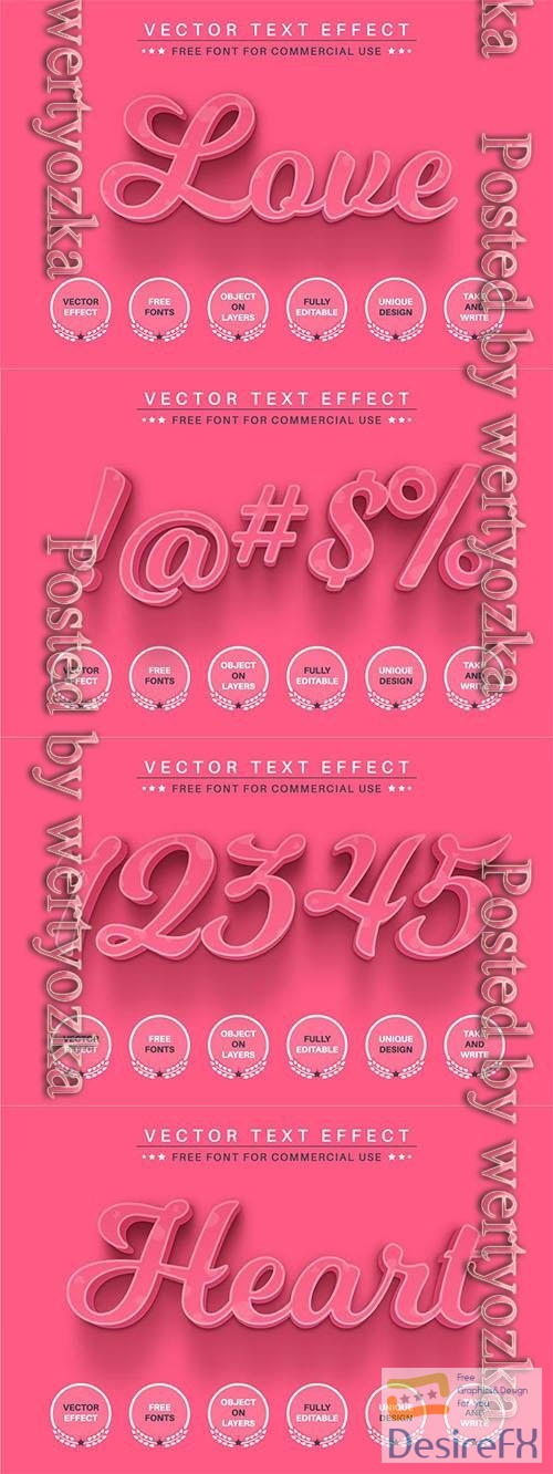 Love - editable text effect, font style