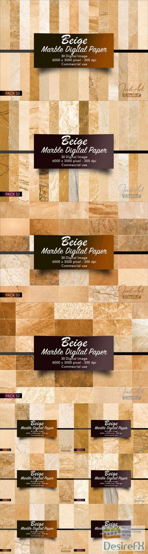 Marble Textures Collection - 60 Beige Backgrounds