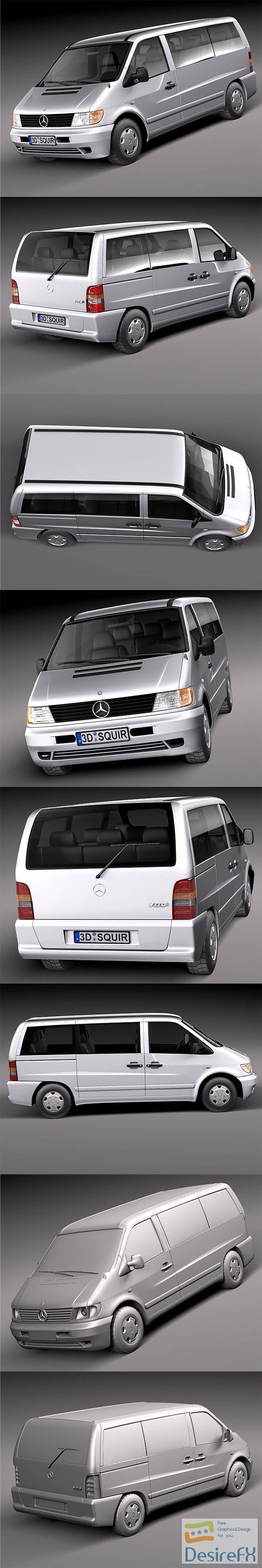Mercedes Vito 1995-2000 3D Model