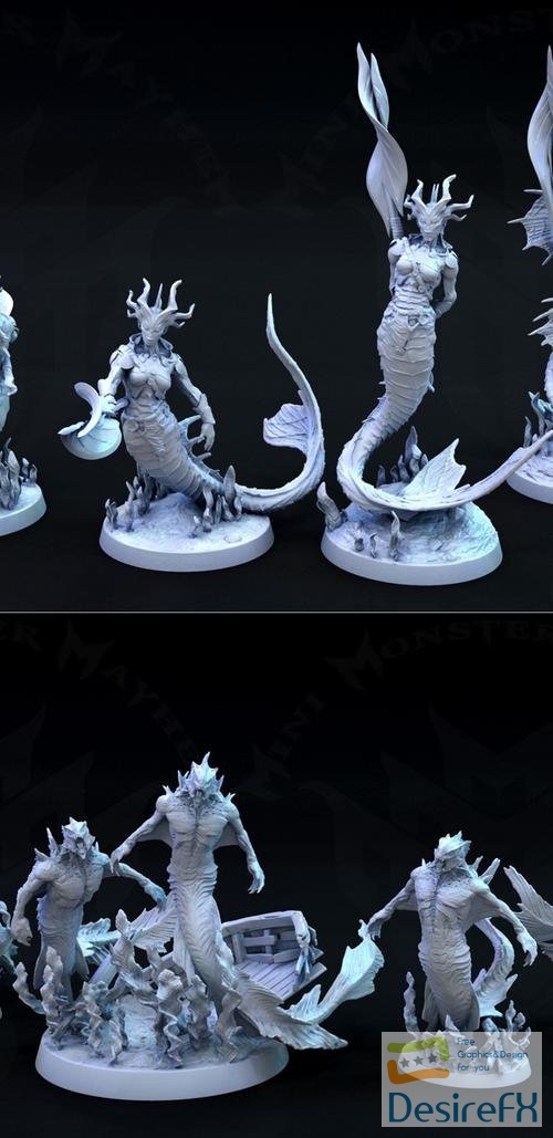 Mini Monster Mayhem - Abyssal Serpent 1-2 – 3D Print