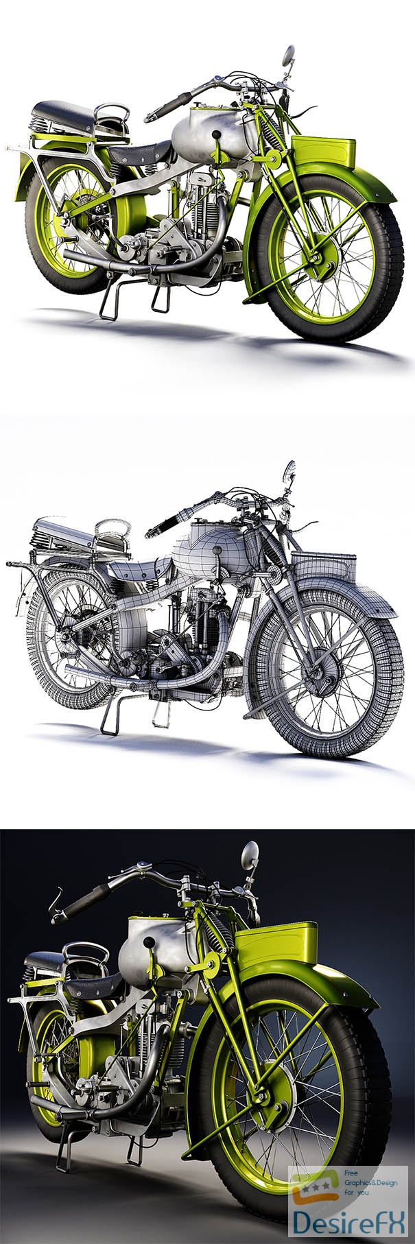 Motorcycle MGC 350cc 1930 3D model