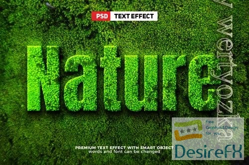 Nature grass psd text effect