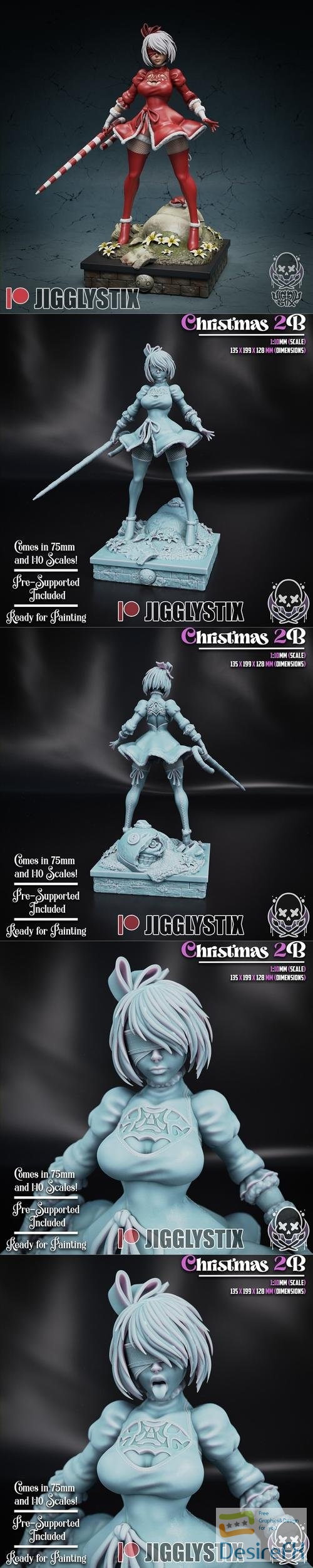 Nier Automata 2B - Christmas Edition – 3D Print