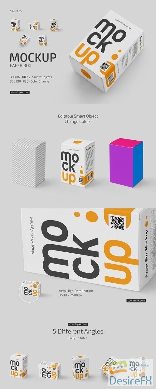 Paper Box Mockup Set - 12640630