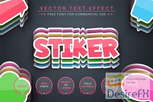 Paper Sticker - Editable Text Effect - 6550156