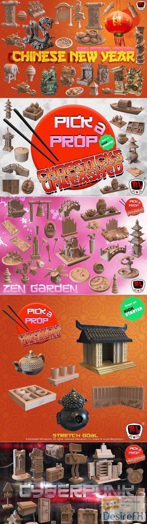 Pick  A Prop! Chopstick Unleashed! Chinese new year props Kickstarter – 3D Print