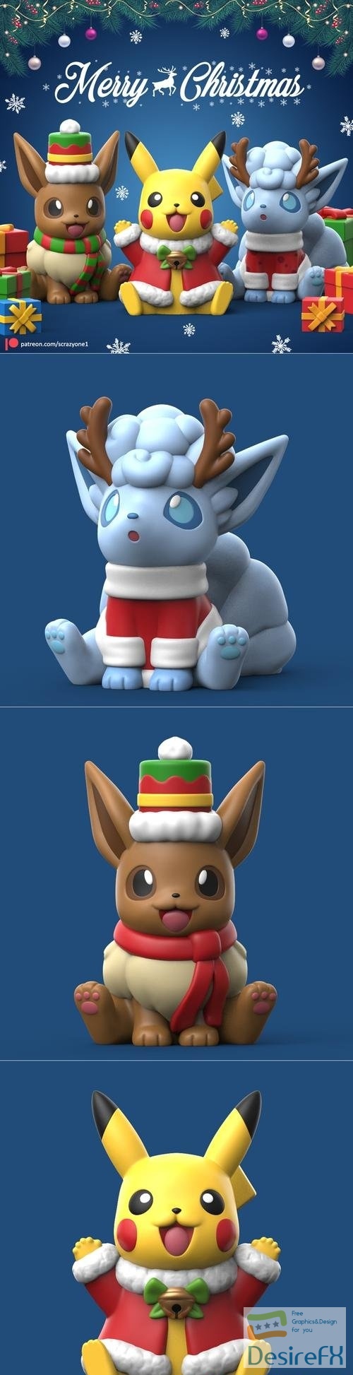 Pokemon - Christmas Pokemon Set – 3D Print