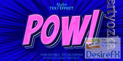 Pow - Editable Text Effect, Comic Font Style