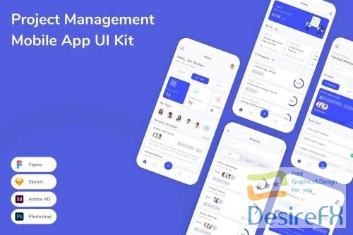 Project Management Mobile App UI Kit 3D8C6PV