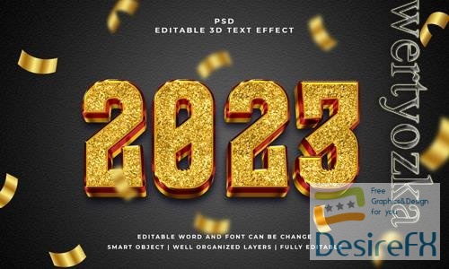 PSD 2023 3d editable psd text effect with background vol 2